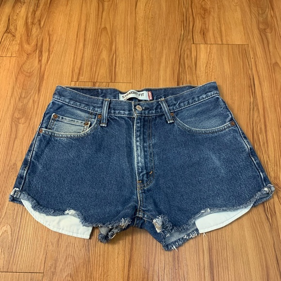 Levi's Pants - LEVI’S 505 Dark Wash Raw Hem High Rise Jean Shorts Levi's Pants - LEVI’S 505 Dark Wash Raw Hem High Rise Jean Shorts